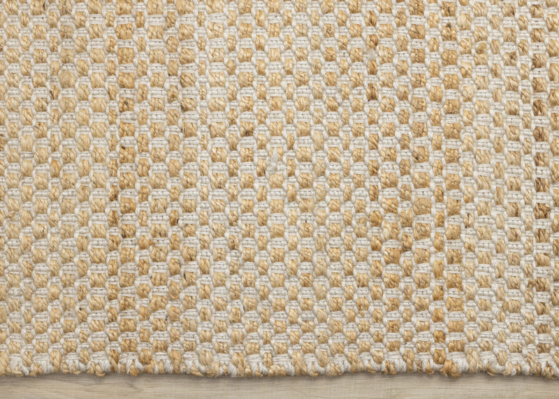 Carpette faite à la main en jute naturelle chêne clair - 7 pi 10 po x 10 pi 6 po