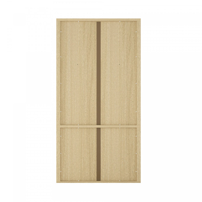 Armoire bibliotheque moderne Rivington 102 cm en chene naturel - Lot de 2