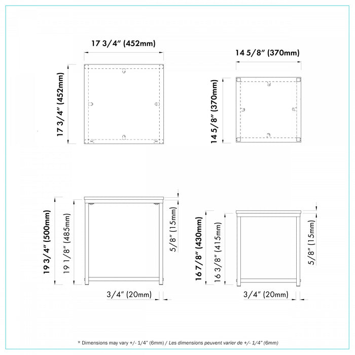 Quartz Tables Gigognes Carrees a Deux Plateaux en Marbre