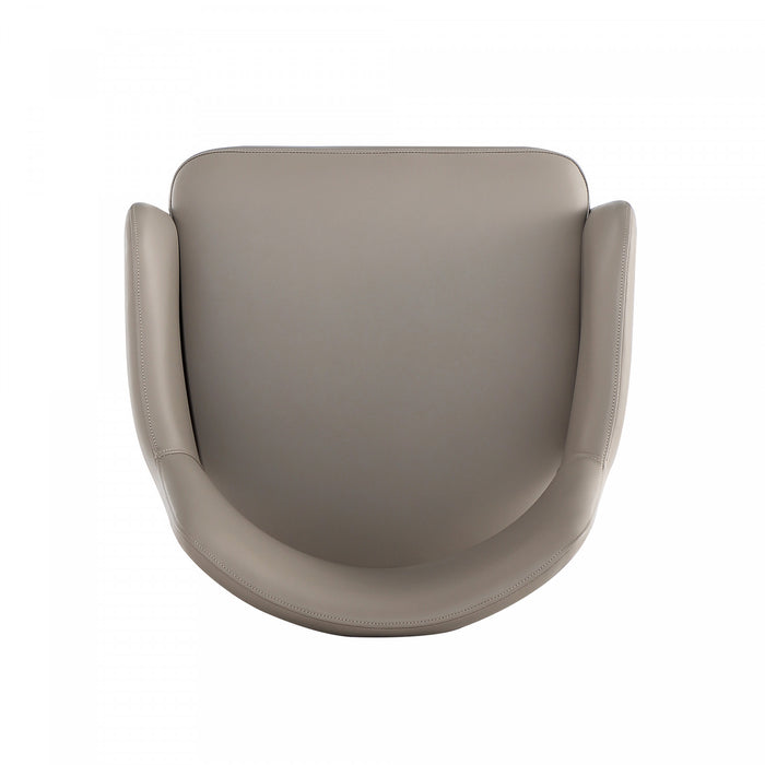 Fauteuil moderne Tremont en metal et cuir vegetalien taupe