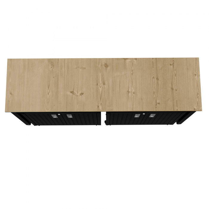 Ensemble de garage moderne Fortress 3 pieces en gris charbon