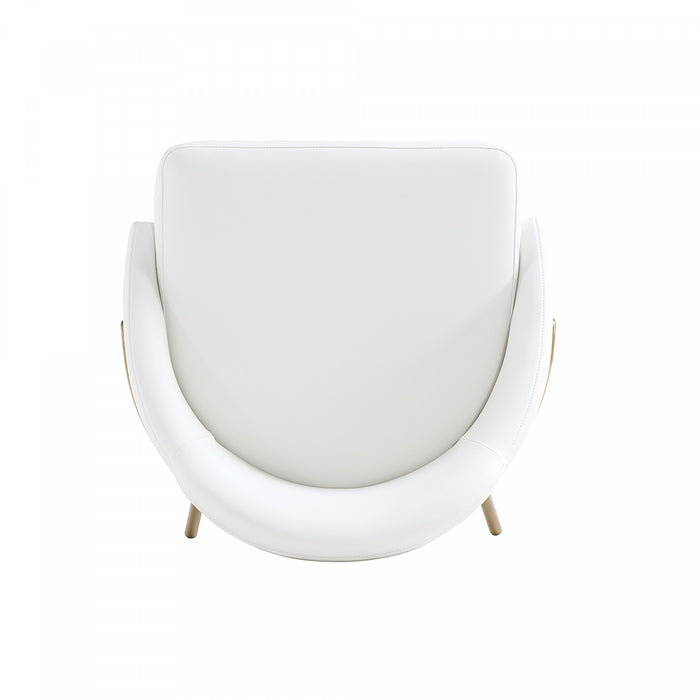 Tabouret de comptoir moderne en metal et tissu Gracie, blanc et or - Lot de 2