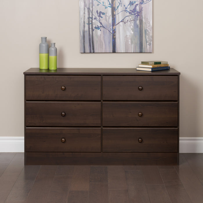 Commode Astrid à 6 tiroirs - espresso