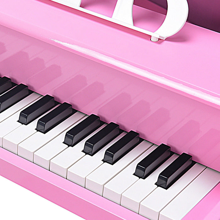 Costway Piano Classique pour Enfants, Mini Piano a Queue 30 Touches avec Pupitre et Banc, Jouet Instrument de Musique en Bois avec Couvercle et Porte-Partition, Cadeau pour Garcons et Filles des 3 Ans