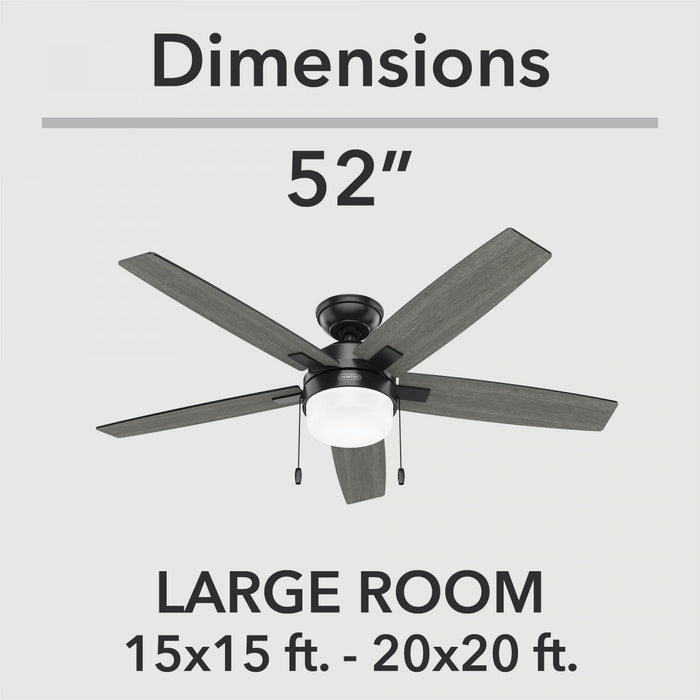 Ventilateur de plafond Anisten avec luminaire - Noir