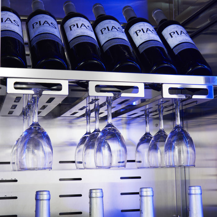 Refroidisseur a vin Abruzzo de48\" double zone,30 pi³, capacite de 130 bouteilles,acier inoxydable-FWCDR6680-48S