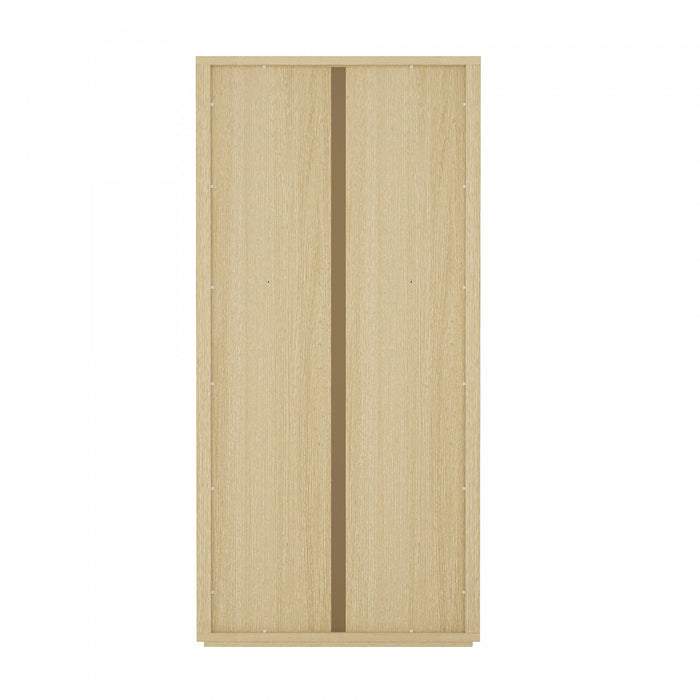 Armoire bibliotheque moderne Rivington 38\" en chene naturel - Lot de 2