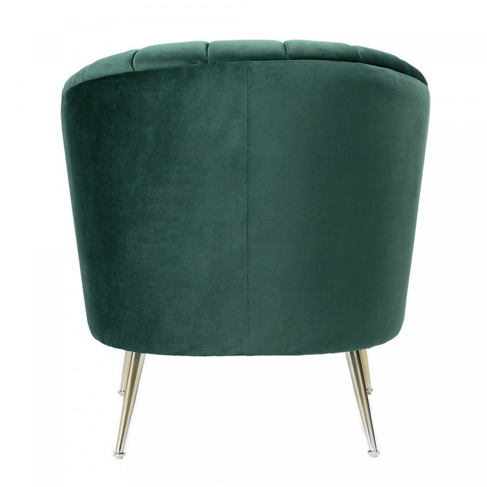 Fauteuil d’appoint moderne du milieu du siecle Rosemont en velours vert – Lot de 2