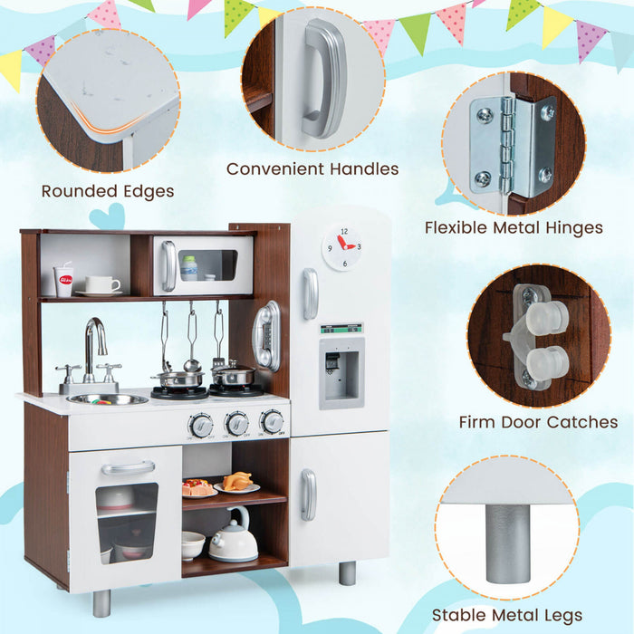 Kids Kitchen Playset Pretend Play Kitchen Toy Avec Des Sons Realistes Et Des Lumieres