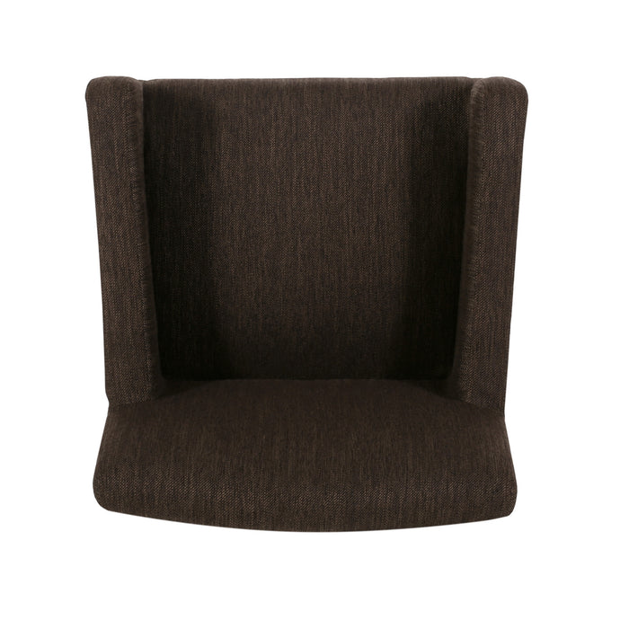 Ensemble De 2 Tabourets De Comptoir Gabrielle, Assise 66 cm – Tissu Rembourre Et Pieds En Bois Massif, Brun