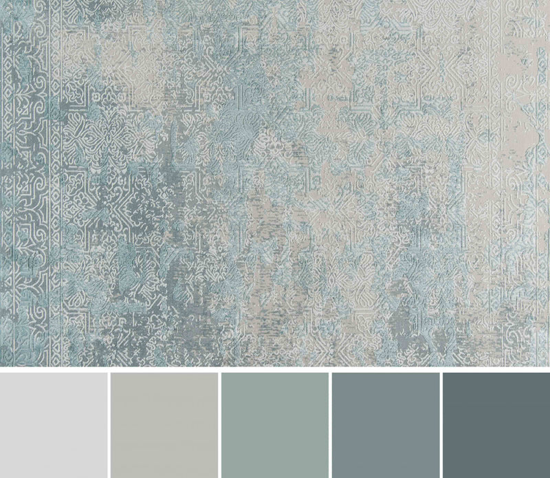 Tapis Traditionnel Elysia 5'1\" x en Bleu