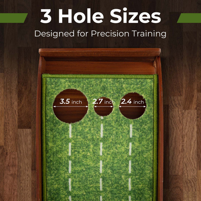 Costway Mettre Vert Pratique Golf Mettre Tapis Avec Auto Ball Retour Et 2 Tailles De Trou