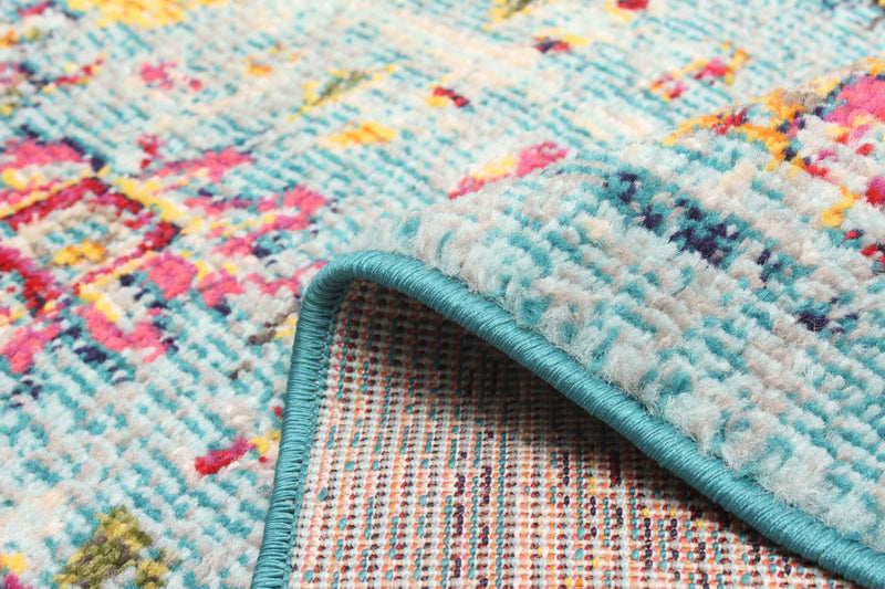 Tapis de Couloir Traditionnel Jasmine 2'8\" x 8'2\" en Bleu