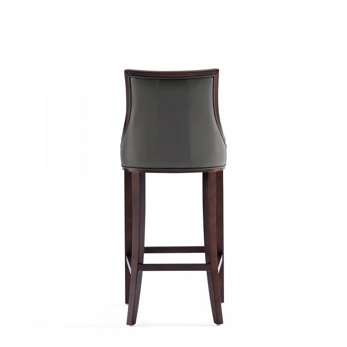 Tabouret de bar traditionnel en bois avec assise rembourree Fifth Avenue, graphite – Lot de 2