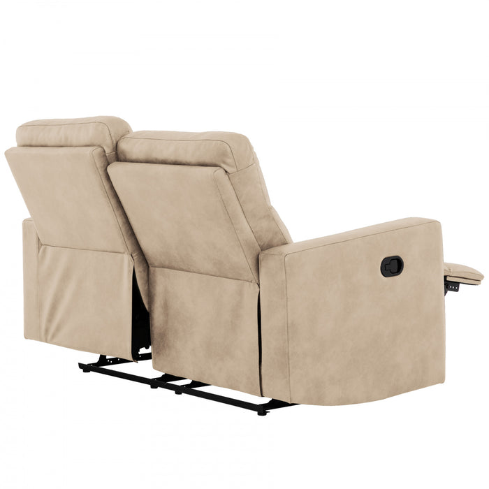 Causeuse inclinable manuelle Denton de 57 po en similicuir - Taupe