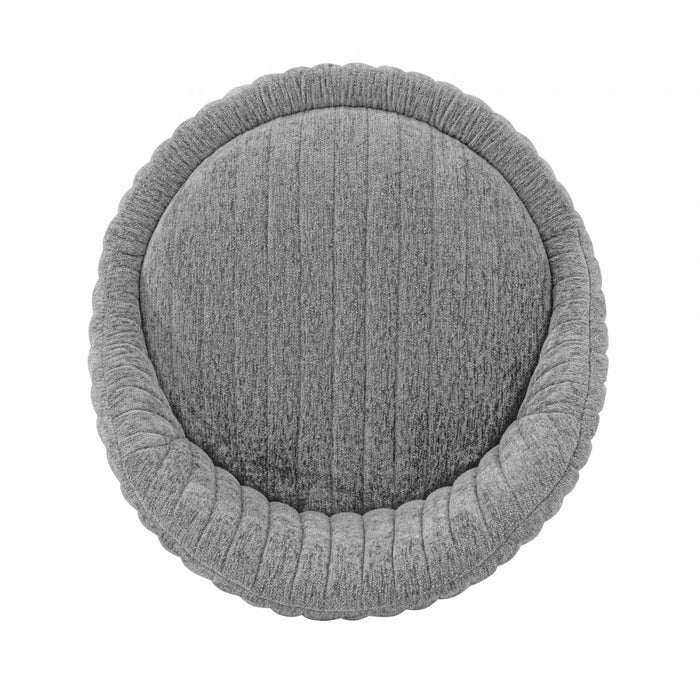 Fauteuil pivotant moderne en chenille Leela gris - Lot de 2