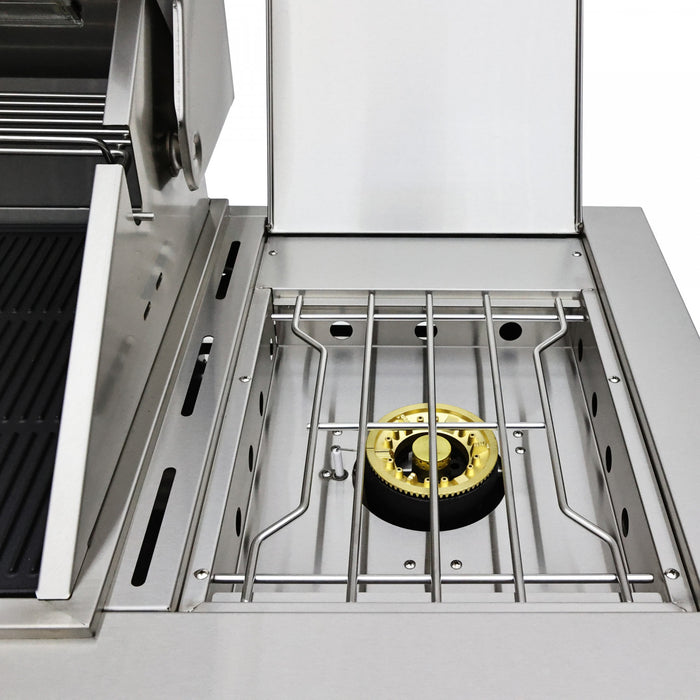 Cuisine d'exterieur Bulnes – BBQ en acier inoxydable de 84 000 BTU et comptoirs noirs – FODKT2520BLK
