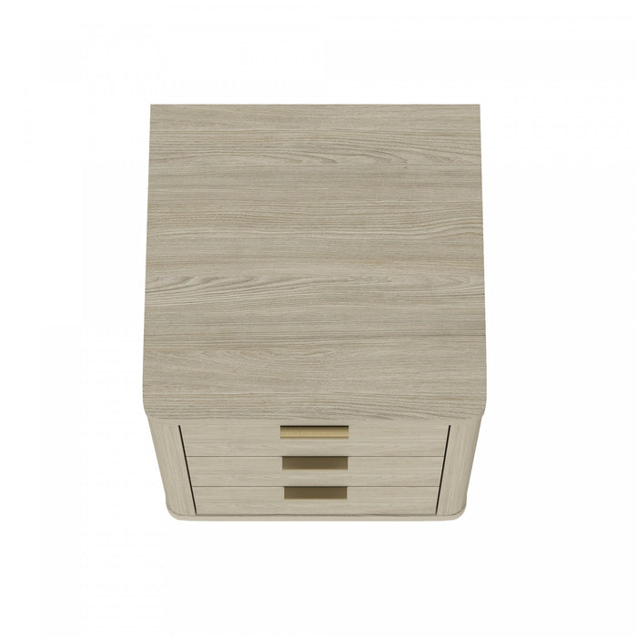 Table de nuit moderne Evelyn 20\" en naturel (3 tiroirs) - Lot de 2
