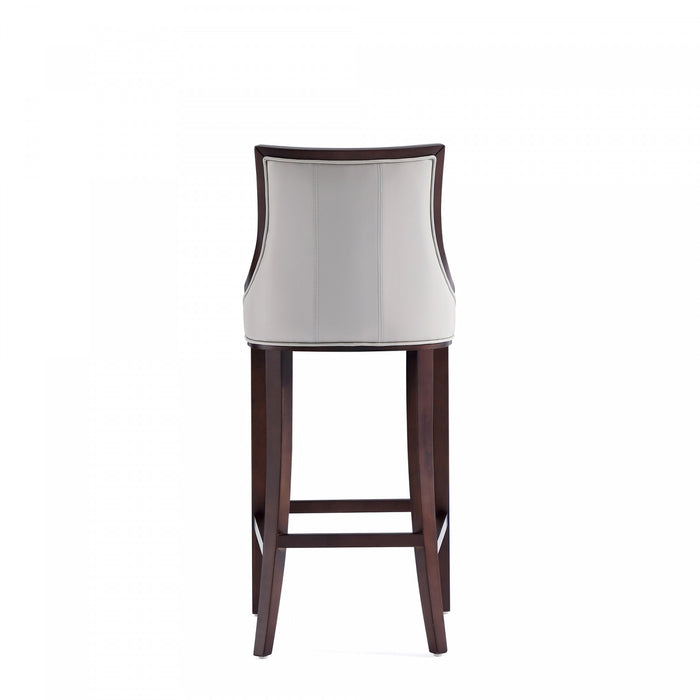 Tabouret de bar traditionnel en bois avec assise rembourree Fifth Avenue, gris clair - Lot de 3