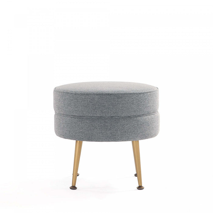 Lot de 2 poufs d’appoint Bailey style milieu du siecle moderne en tissu gris