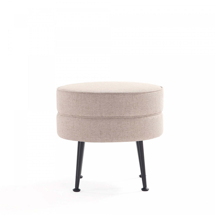 Bailey Pouf d’Appoint Rembourre Style Mid-Century Moderne en Ble