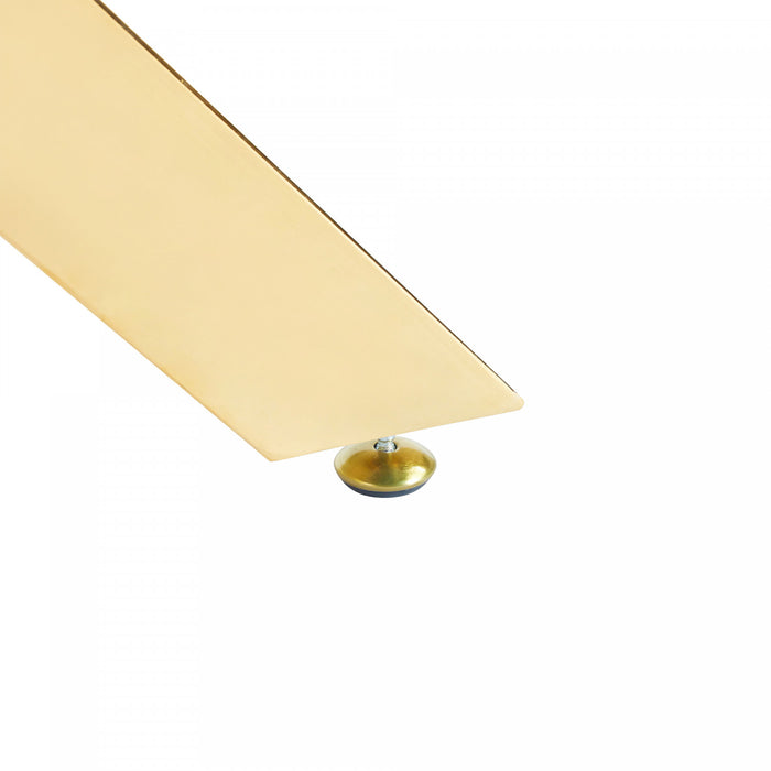 Table a manger carree en verre Olivia avec fonction polyvalente, finition doree