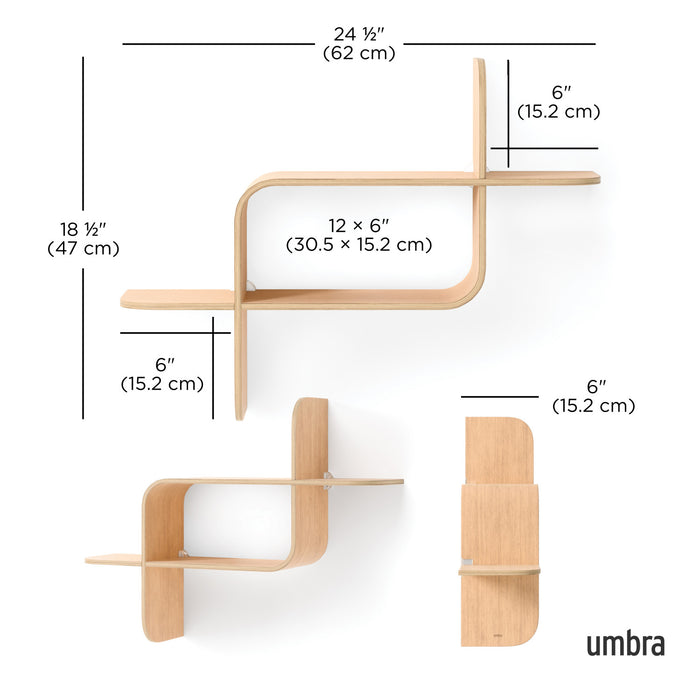 Tablette murale moderne Montage de Umbra en bois - naturelle
