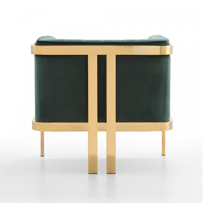 Fauteuil lounge moderne en velours Paramount vert foret - Lot de 2