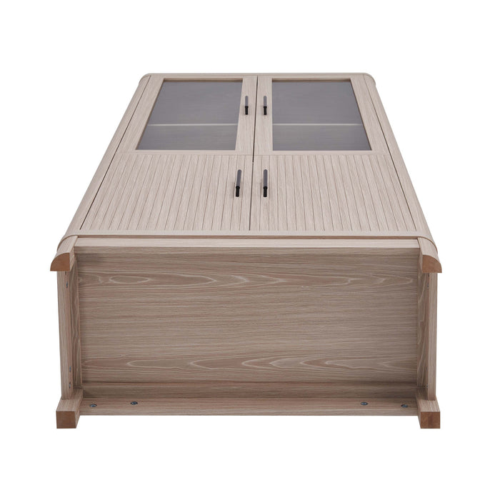 Armoire bibliotheque Jodie style mi-siecle moderne 79 cm en chene blanchi (6 etageres) – Lot de 2