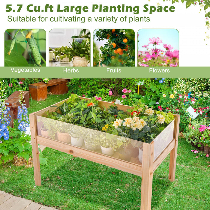 Costway A Souleve Le Lit De Jardin En Bois 31 \"terrarium De Plante De Boite De Plante Elevee Avec Trous De Drain