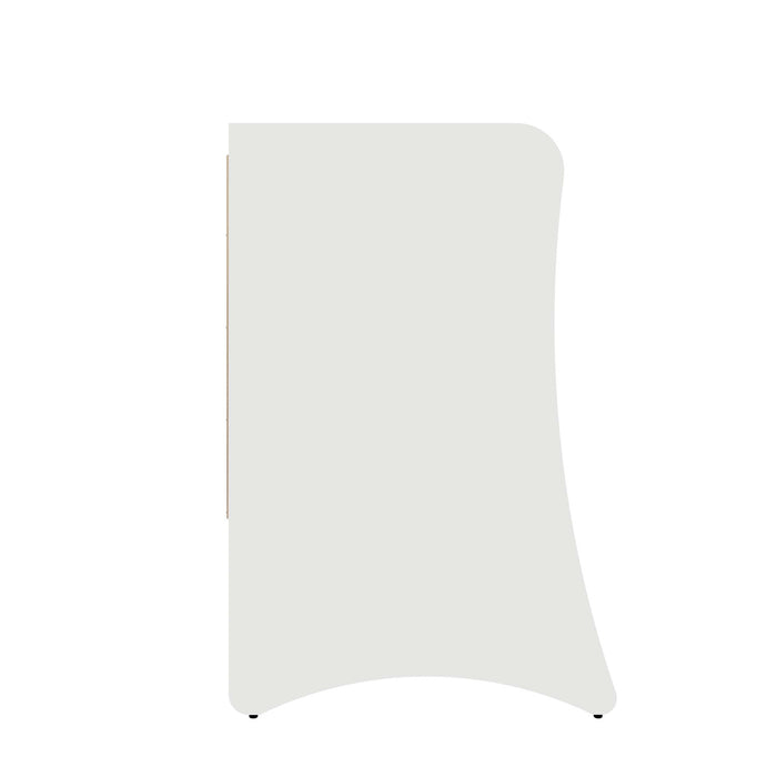 Table de nuit Coney style milieu du siecle 28\" en blanc (3 tiroirs)