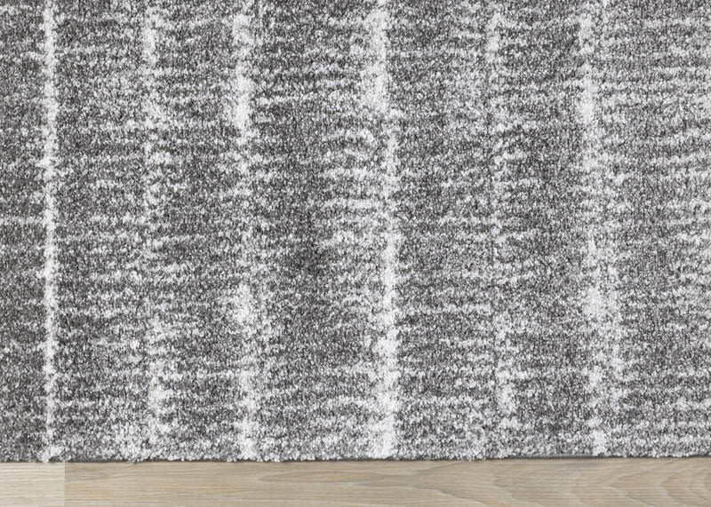Carpette douce à motif de rangées de rayures - 7 pi 10 po x 10 pi 10 po