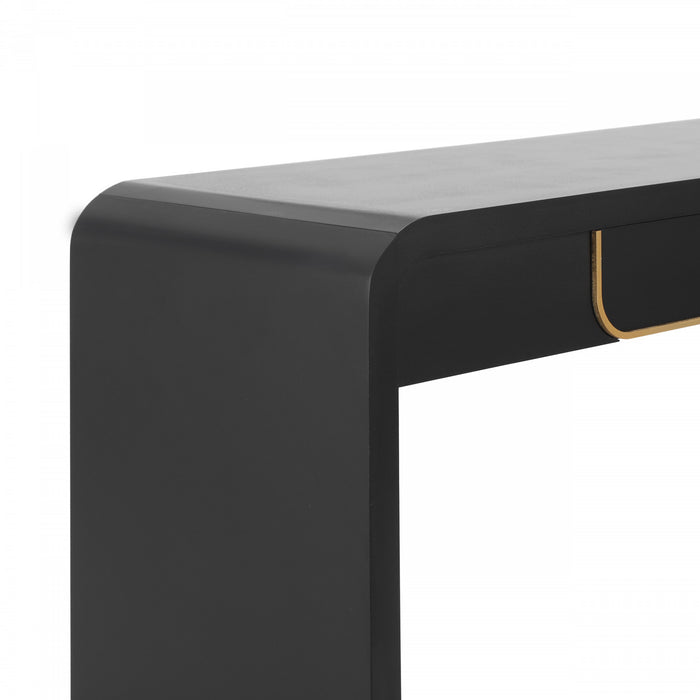 Console en bois Ethan avec rangement pour salon, entree ou couloir - noire