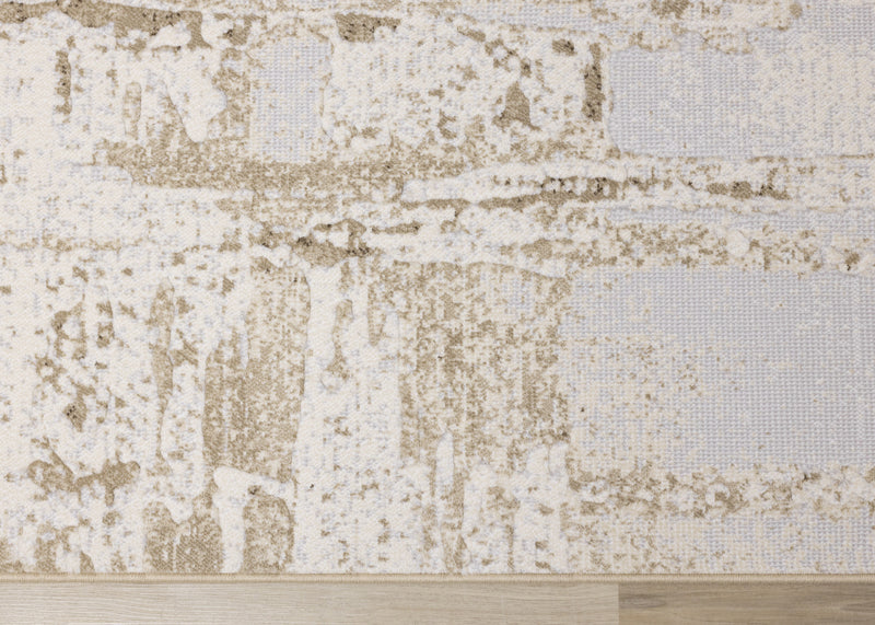 Carpette Isabelle crème à aspect vieilli - 5 pi 3 po x 7 pi 7 po