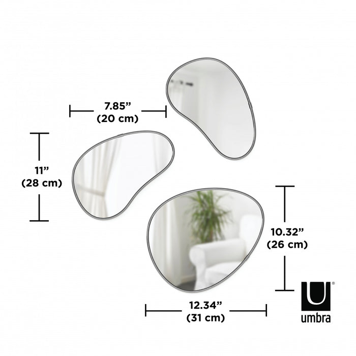 Miroirs Hubba Pebble de Umbra - ensemble de 3