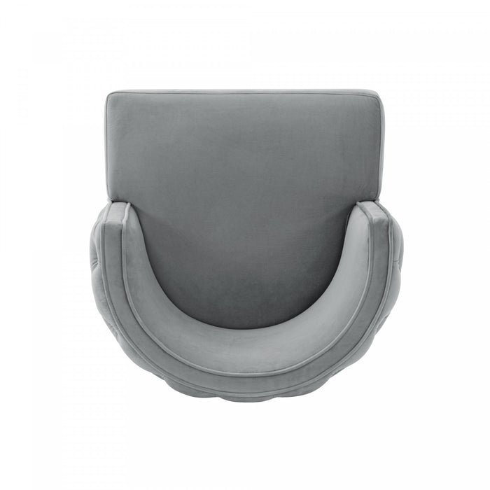 Chaise de salle a manger Maya en velours moderne gris - Lot de 2