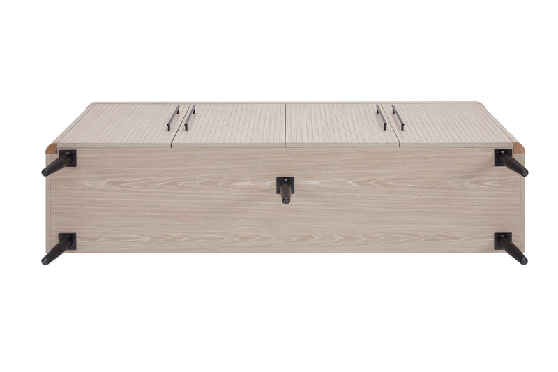 Buffet Jodie style milieu du siecle de 165 cm a rainures, chene blanchi