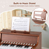 Costway 25 Keys Digital Piano with Music Stand Stool Lighted Keys Teaching Mode for 3+ Kids Brown
