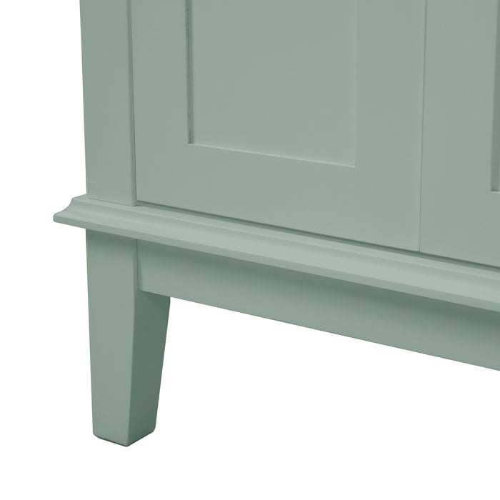 Savannah Meuble de salle de bain 30 pouces avec vasque en ceramique et armoire de rangement spacieux, Vert clair