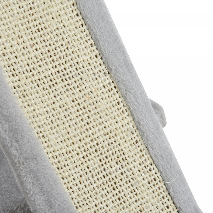 Pawhut Tour D'arbre A Chat En Peluche Centre D'activites Avec Poteau A Gratter En Sisal Planche A Gratter Condo Gris Clair