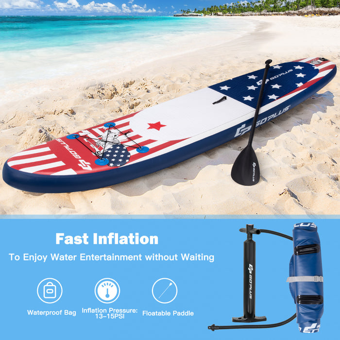 Goplus 11' Gonflable Stand Up Paddle Board Surfboard W/pompe Paddle En Aluminium