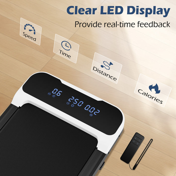 Goplus 2.5hp Sous Tapis Roulant De Bureau Pour La Maison Et Le Bureau Telecommande Led Ecran Blanc