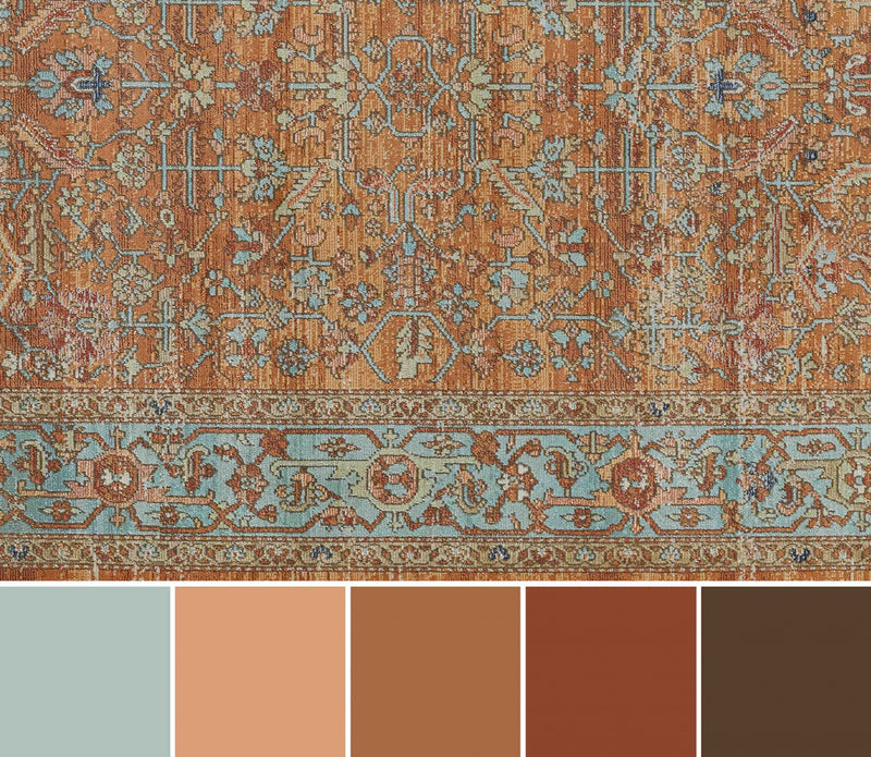 Tapis Traditionnel Hailey 6'7\" x 9'6\" en Orange