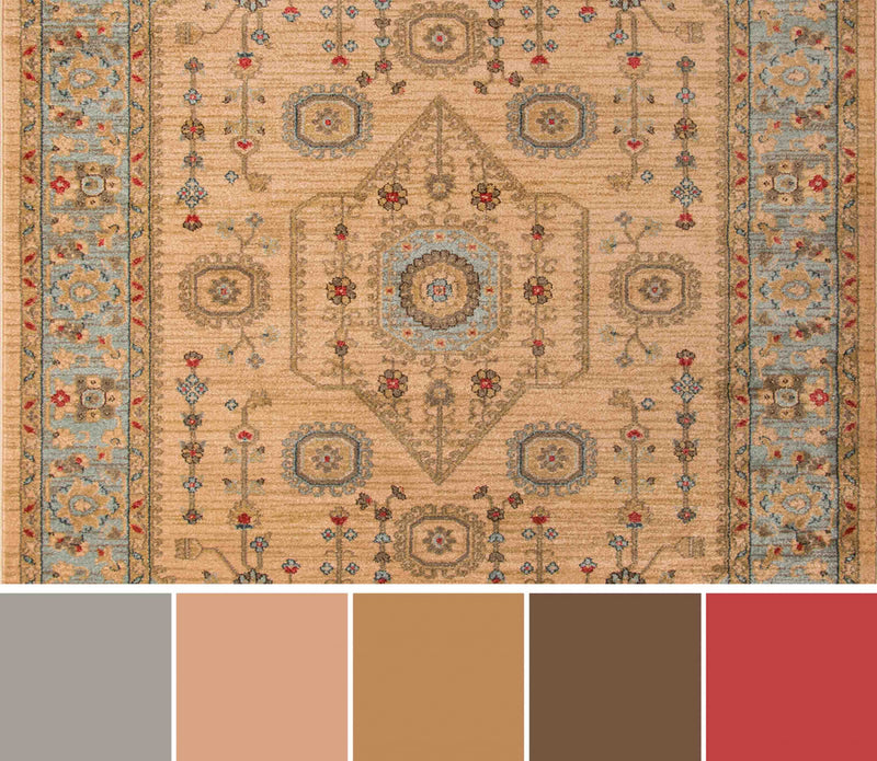 Tapis Traditionnel Lynda 2'3\" x 7'6\" en Ivoire