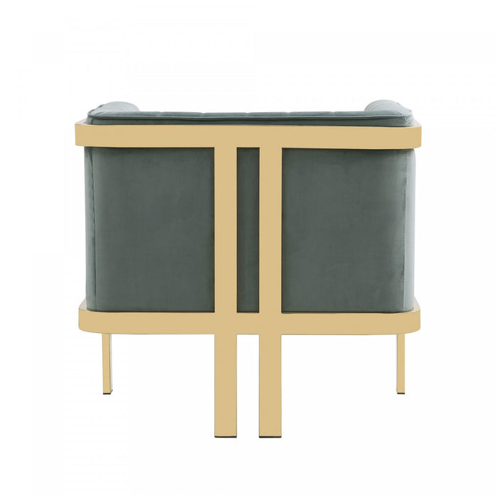Fauteuil lounge moderne en velours Paramount coloris gris chaud - Lot de 2