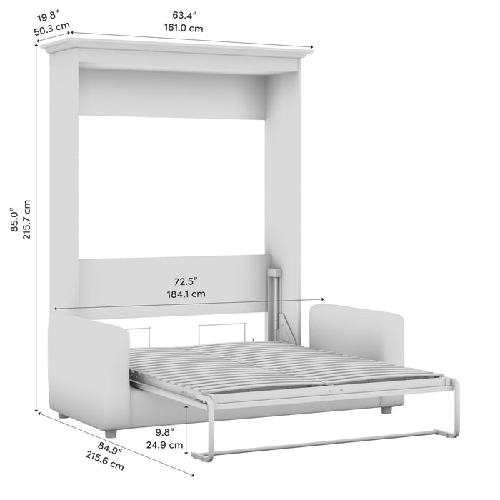 Lit double escamotable Versatile de Bestar avec sofa (73 po [L]) - blanc