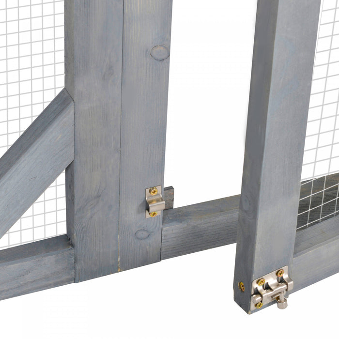 Pawhut 71\" X 31.5\" X 44\" Cage Pour Chats Interieur Exterieur Maison En Bois Pour Petits Animaux Clapier Pour Lapin, Chien, Chaton, Cage-canon Avec Toit Impermeable, Plates-formes A Plusieurs Niveaux
