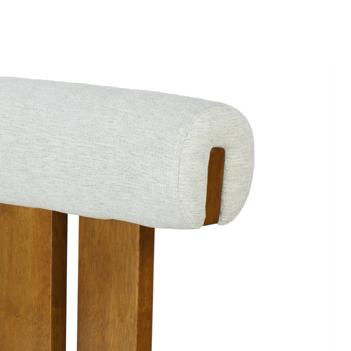 Sophia – Lot de 2 tabourets de bar modernes d’interieur en bois d’hevea avec dossier de soutien, couleur ivoire et noyer