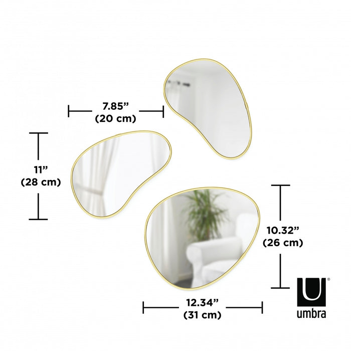 Miroirs Hubba Pebble de Umbra - ensemble de 3