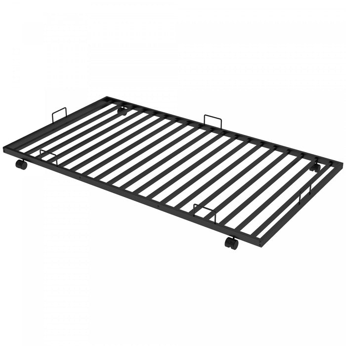 Tammy – Lit Superpose Simple En Metal Avec Lit Gigogne, Design Gain De Place – Noir